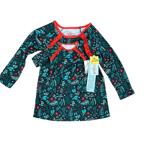 NWT Cat & Jack Holiday Nightgown With Matching Doll Gown Size 2T